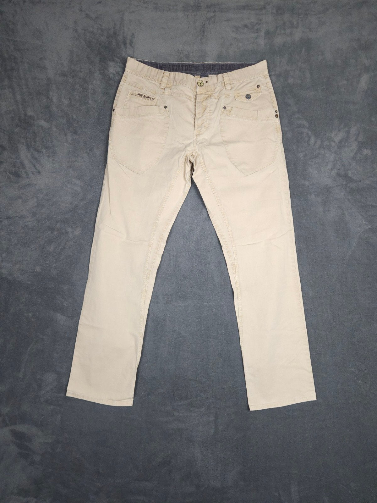 Pme Legend Broek W36 L34 Beige Aviator Pall Mall
., W36 - W38 (confectie 52/54), Overige kleuren, Verzenden, .