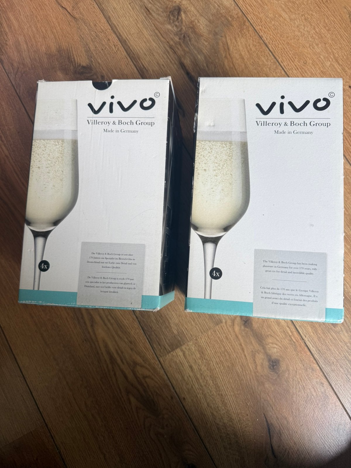 2 dozen (2x4) Villeroy & Boch Vivo kristal champagneglazen, Ophalen of Verzenden, Nieuw