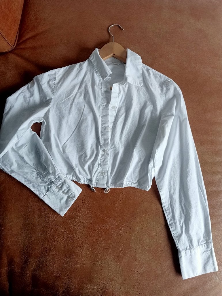 Witte Blouse met Lange Mouwen, Kleding | Dames, Wit, Nieuw, Ophalen of Verzenden, Maat 36 (S)