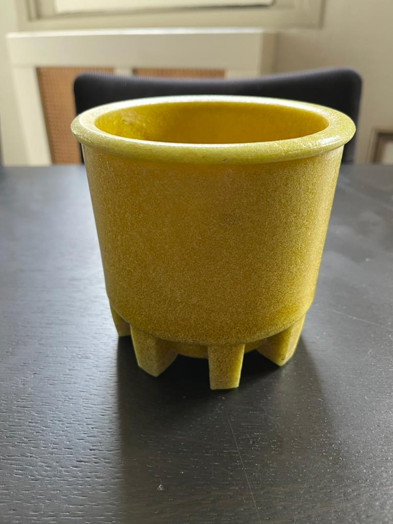 A D Copier Glasfabriek Leerdam, Gele graniver cactus pot, Ophalen of Verzenden