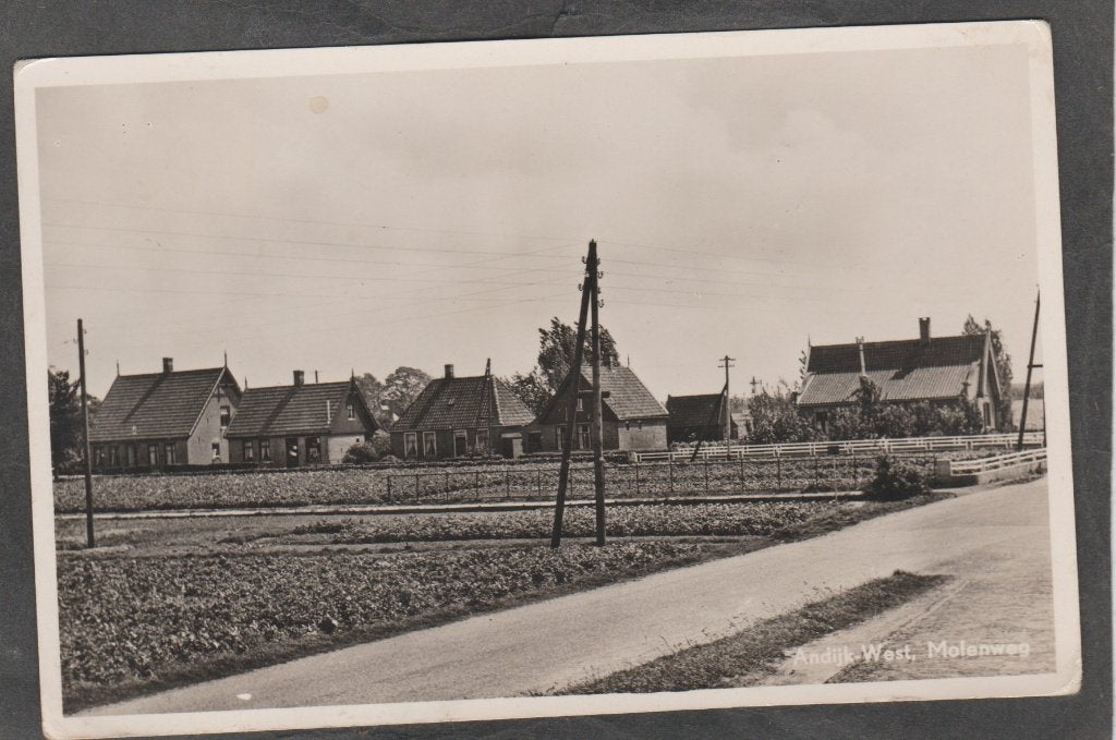 andijk west molenweg, Verzenden, 1940 tot 1960, Gelopen, Noord-Holland