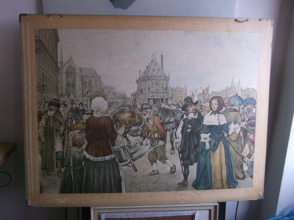 De Dam in Amsterdam, Antiek en Kunst, Ophalen of Verzenden, Stad- en Dorpsgezichten