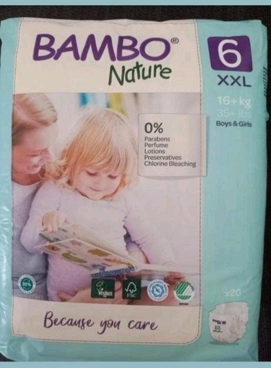 Nieuwe pakken luiers bamboo nature maat 6 xxl, Ophalen of Verzenden, Nieuw, Overige typen