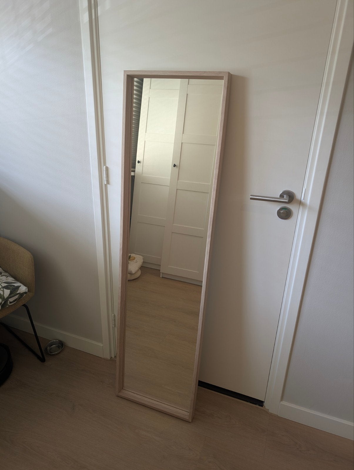 IKEA Nissedal spiegel wit eikeneffect 40x150cm, Huis en Inrichting, Ophalen, Minder dan 50 cm, 100 tot 150 cm, Zo goed als nieuw