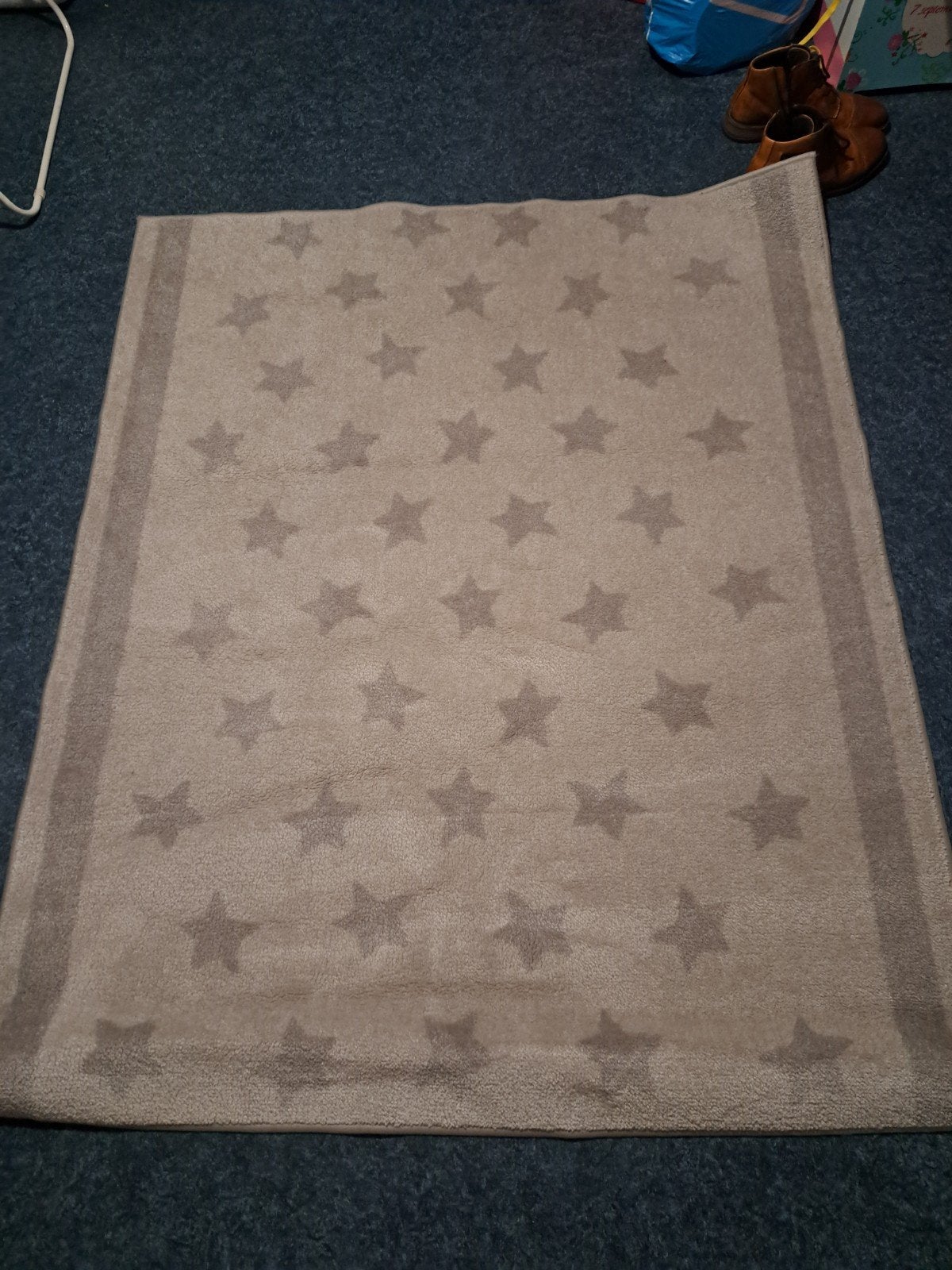 Sterrenkleed - Beige Vloerkleed met Sterrenpatroon, Ophalen, 100 tot 150 cm, Modern, Speels, Sterrenpatroon, 50 tot 100 cm