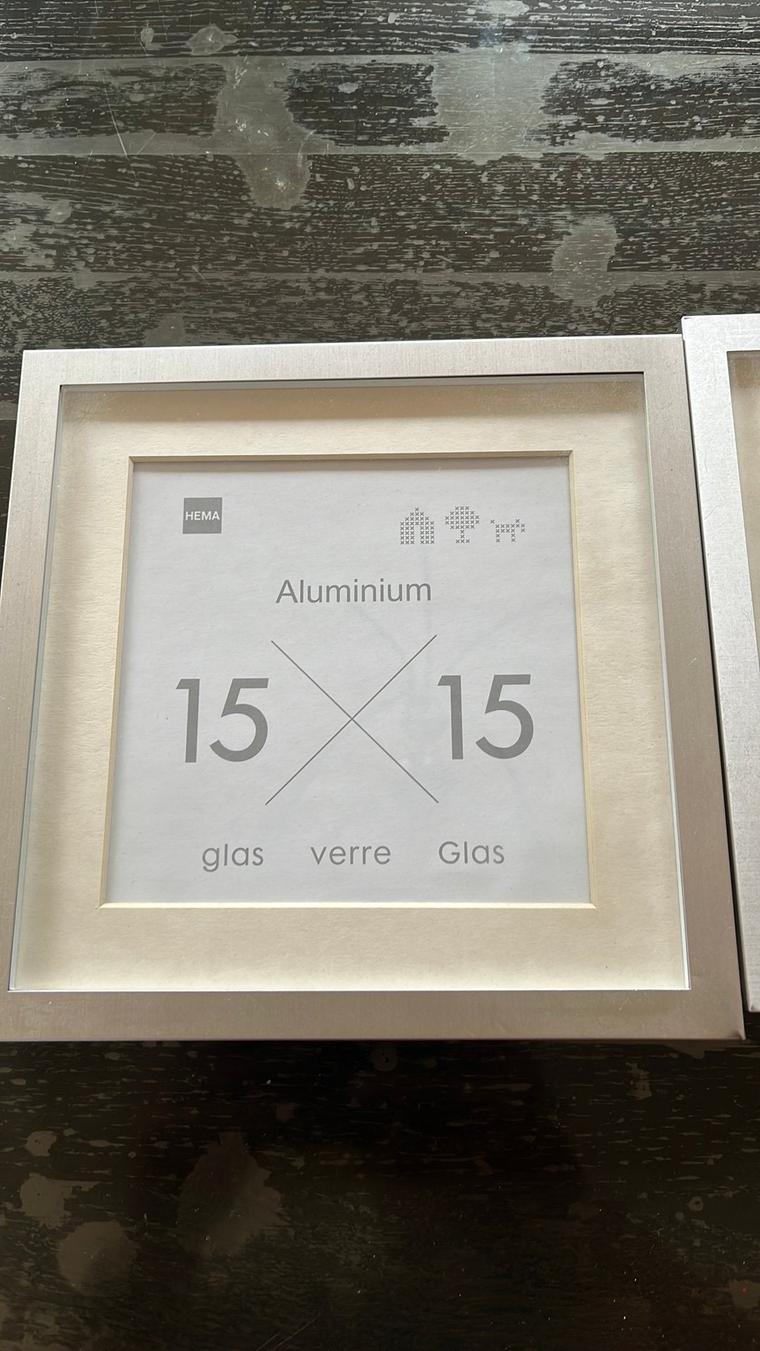 2 gratis fotolijsten 15x15, Ophalen, Gebruikt, Zilver