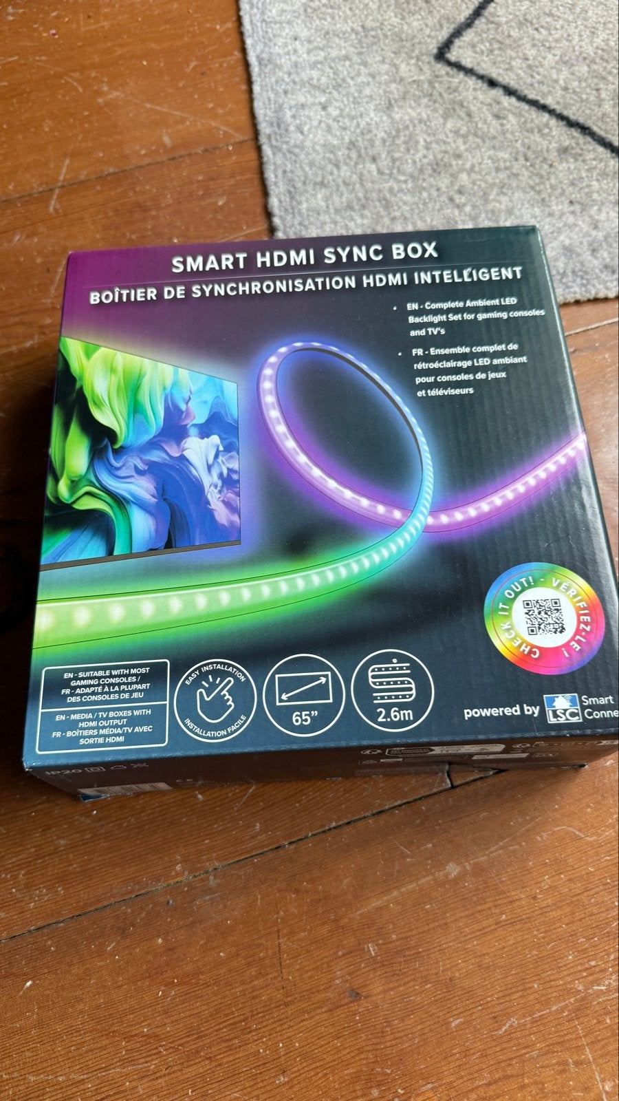 TV backlight Smart HDMI Sync Box LED Strip (tot 65 inch), Ophalen of Verzenden, Zo goed als nieuw