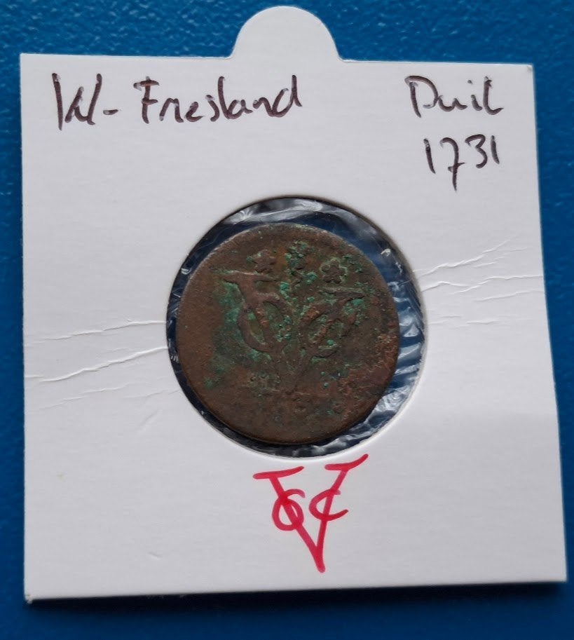 VOC 1 duit 1731 (West-Friesland - type 1) *, Verzenden, Vóór koninkrijk, Overige waardes, Losse munt