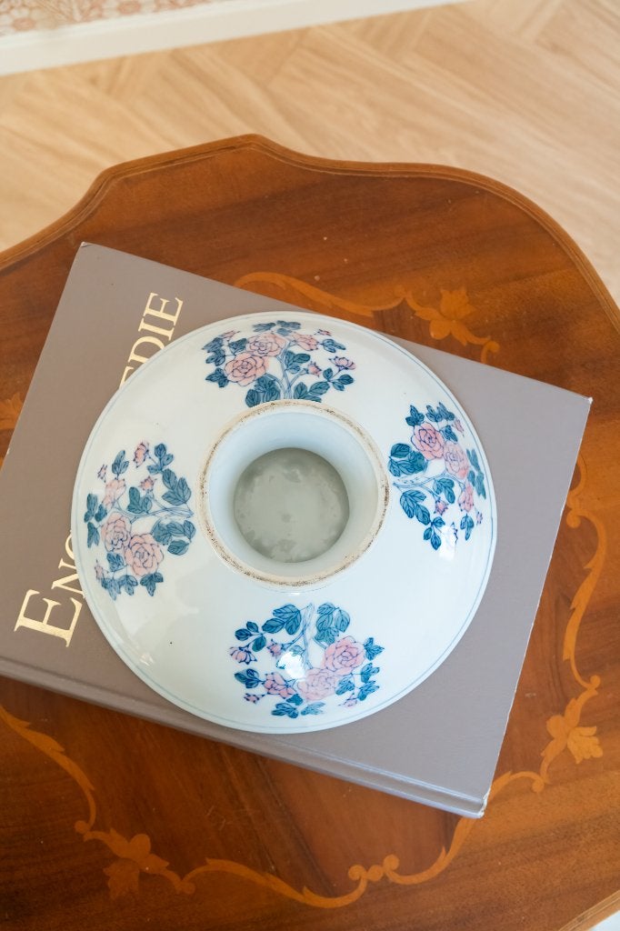 Foto 6 van Vintage Chinese schaal op voet bloemen