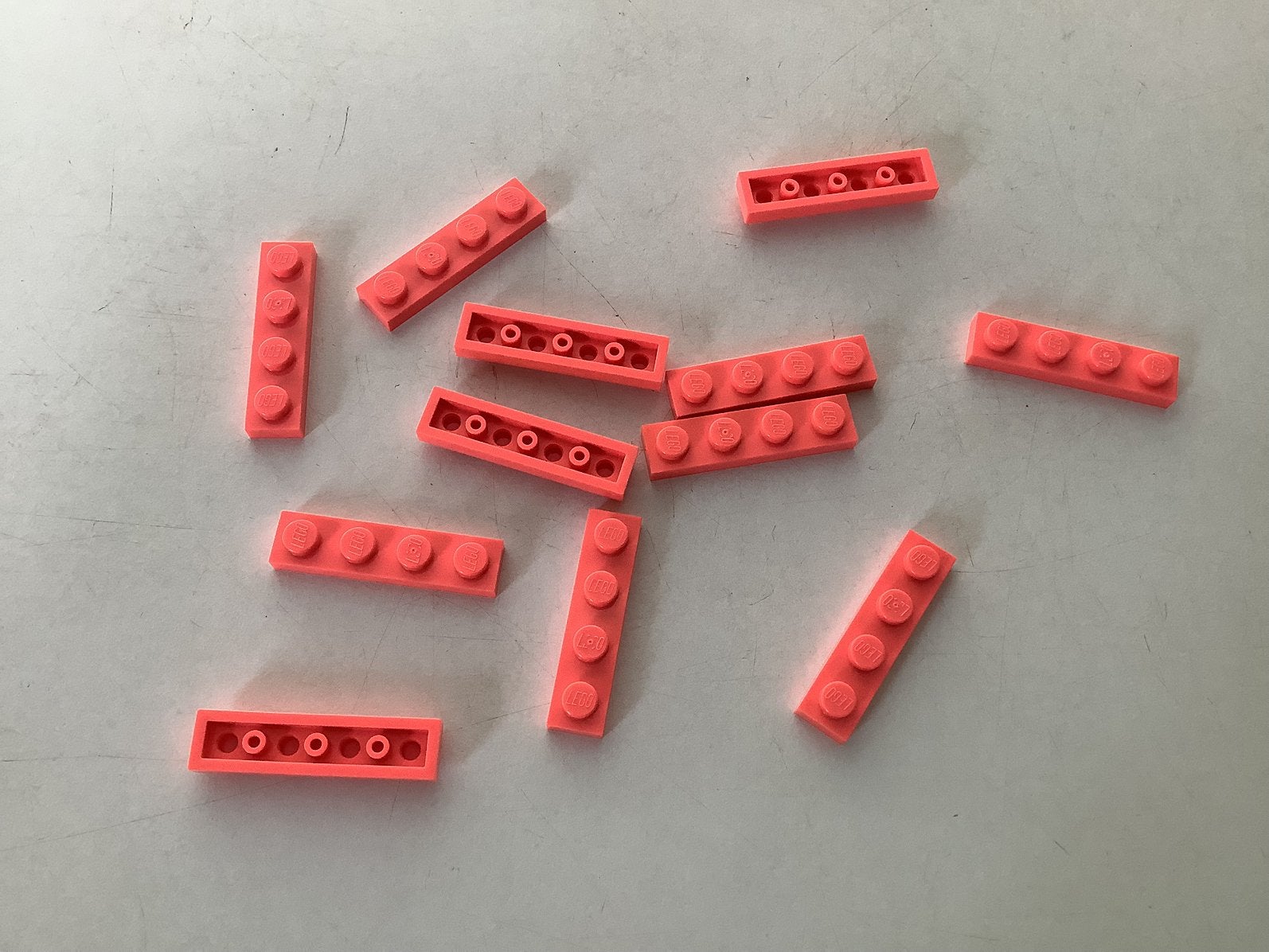 Lego plaat 1x4 koraal, Ophalen of Verzenden, Gebruikt, Losse stenen, Lego