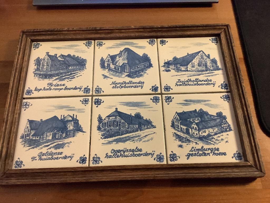 tegeltjesset in lijst hollandse boerderijen, Ophalen of Verzenden
