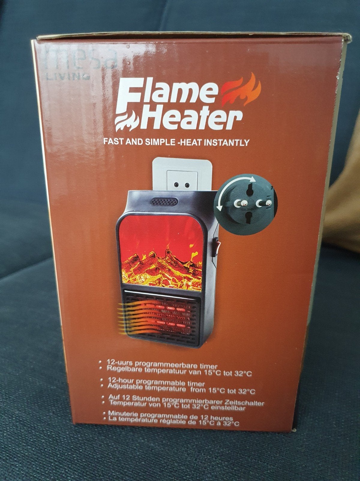 Mesa Living Flame Heater met realistische vlam effect, Minder dan 30 cm, Minder dan 60 cm, Ophalen of Verzenden, 200 tot 500 watt