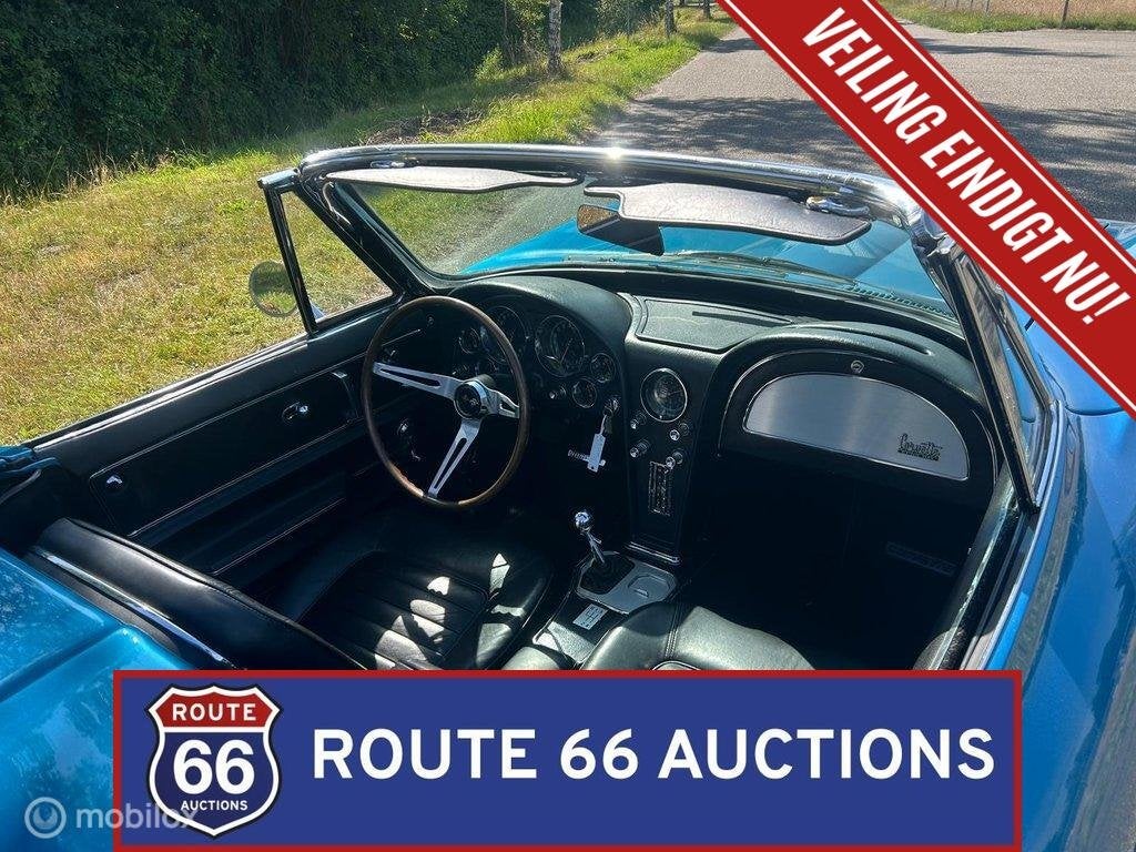 Chevrolet Corvette C2 Sting Ray | 1966 | Route 66 Auctions, Auto's, Overige carrosserieën, Chevrolet, Zwart, Bedrijf