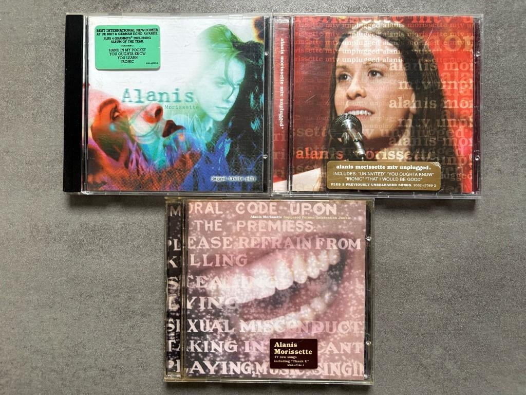 Alanis Morissette 3x‎- Jagged Little Pill, Unplugged, Suppos, Cd's en Dvd's, Cd's | Rock, Zo goed als nieuw, Poprock, Ophalen of Verzenden
