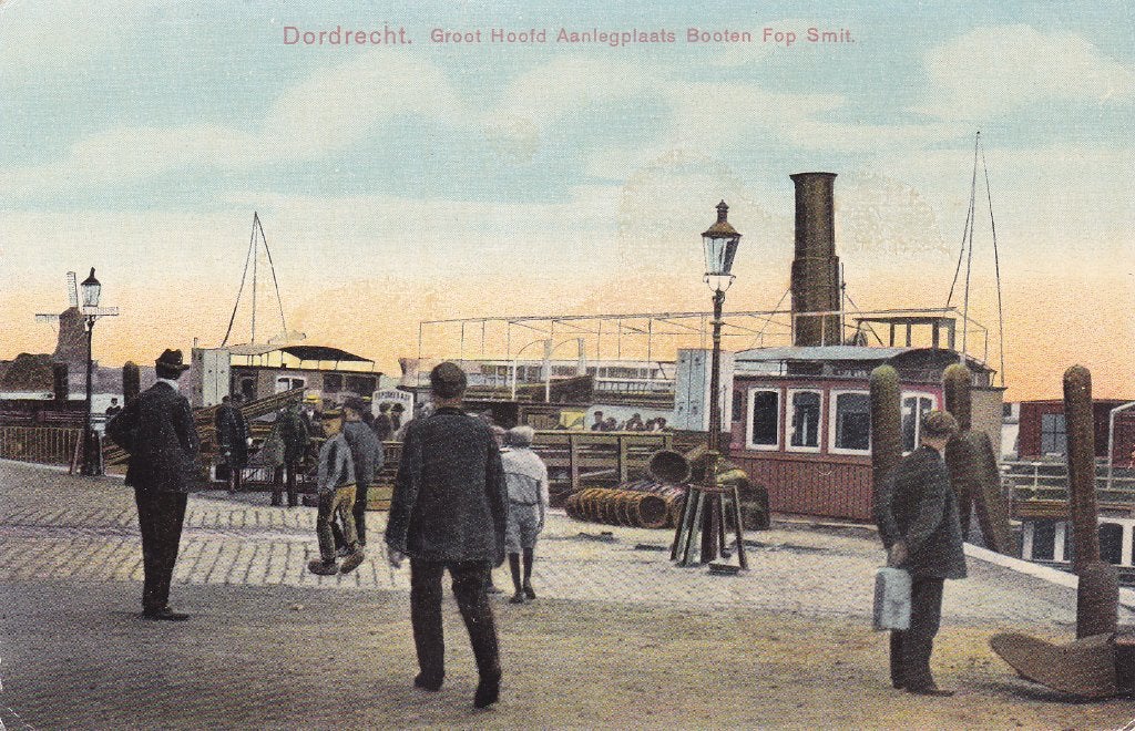 Dordrecht: Groot Hoofd Aanlegplaats Booten Fop Smit, Verzamelen, Verzenden, Voor 1920, Gelopen, Zuid-Holland