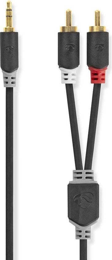 Nedis stereo audiokabel 3,5mm jack naar 2x RCA – 5 meter