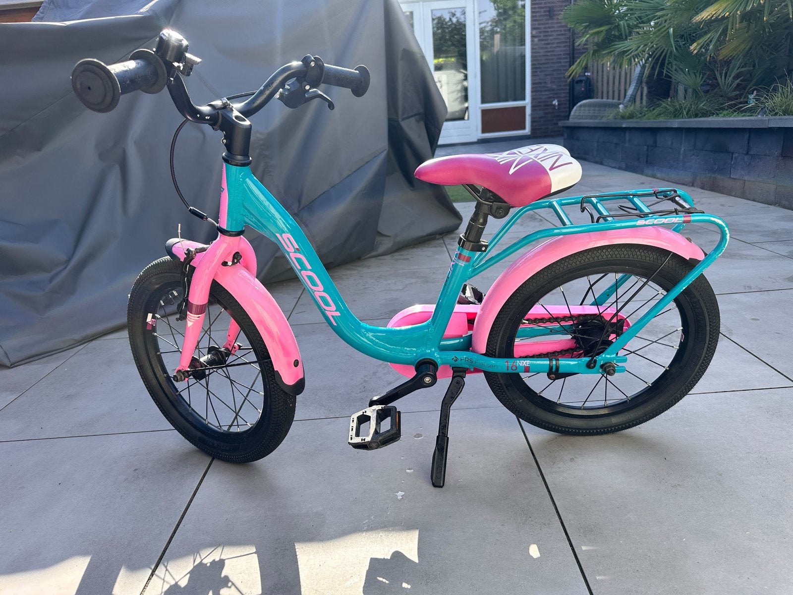 S'COOL Kinderfiets 16 inch met zijwieltjes, Ophalen, Terugtraprem, Zijwieltjes, 16 tot 20 inch