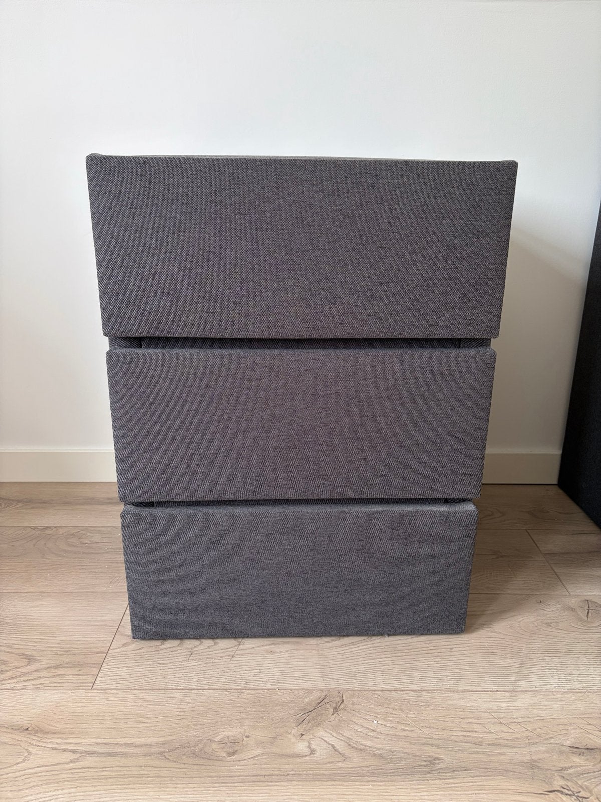 2 Donkergrijze ladekastjes met 2 laden, Ophalen, Overige materialen, Minder dan 50 cm, Gebruikt
