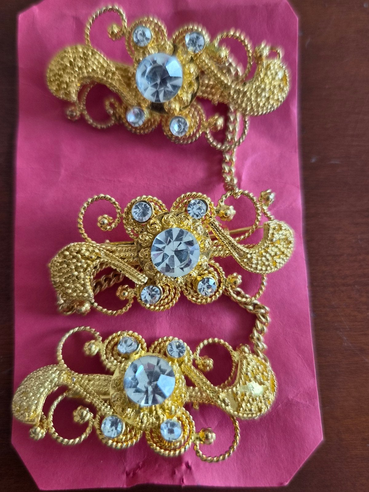 broche speld 3 in 1 goudachtig nieuw, Ophalen of Verzenden, Nieuw, Goud, Overige materialen