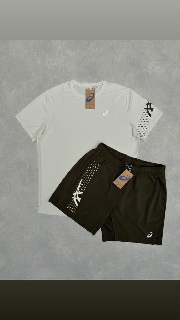 Asics Zomersetje Wit/Zwart Reflective (S-L) Authentiek, Ophalen of Verzenden, Zo goed als nieuw, Overige maten, Wit