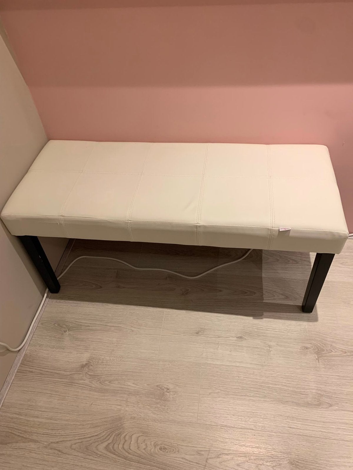 bankje - Crème, Ophalen, Gebruikt, Minder dan 75 cm, Tweepersoons