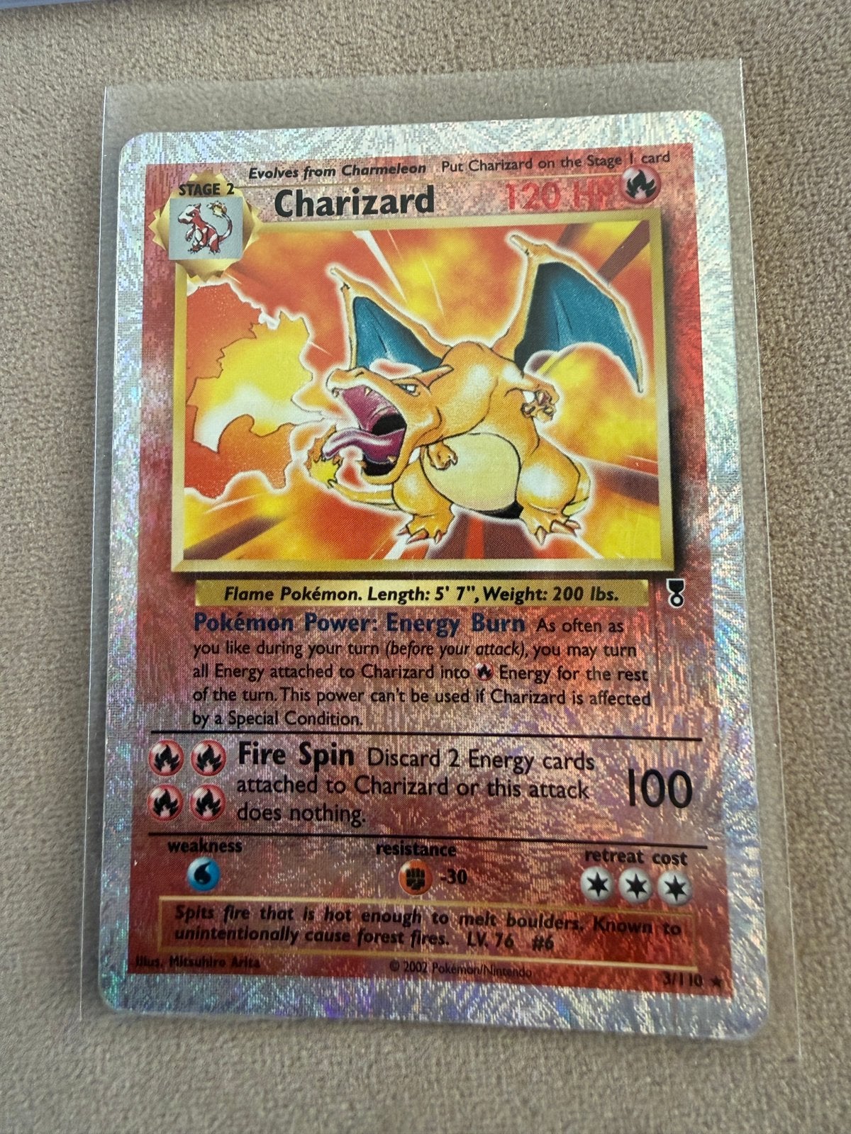 Charizard 3/110 Reverse Holo - Legendary Collection, Ophalen of Verzenden, Gebruikt