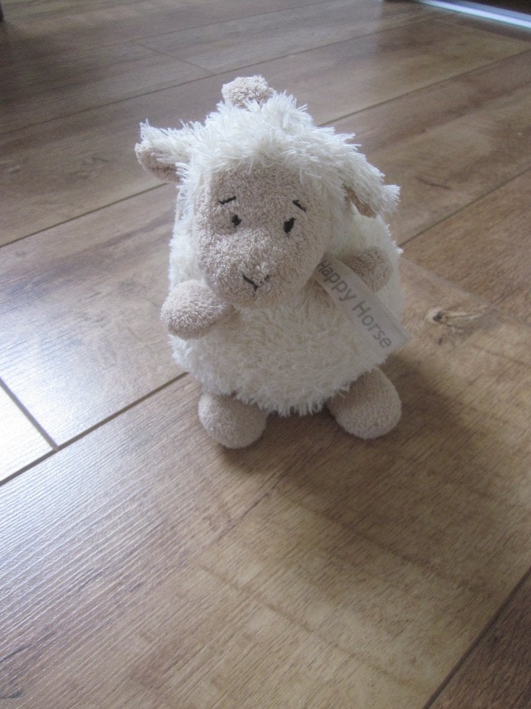 Happy Horse PO4386 roomwit pluche schaap muziekknuffel, Overige karakters, Ophalen of Verzenden, Zo goed als nieuw, Middelgroot (20 tot 80 cm)