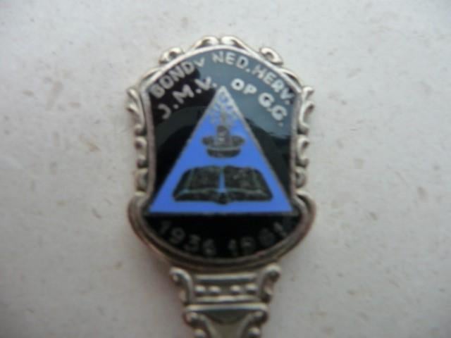 Lepeltje verzilverd Bond van Herv. J.M.V. op G.G., Ophalen of Verzenden