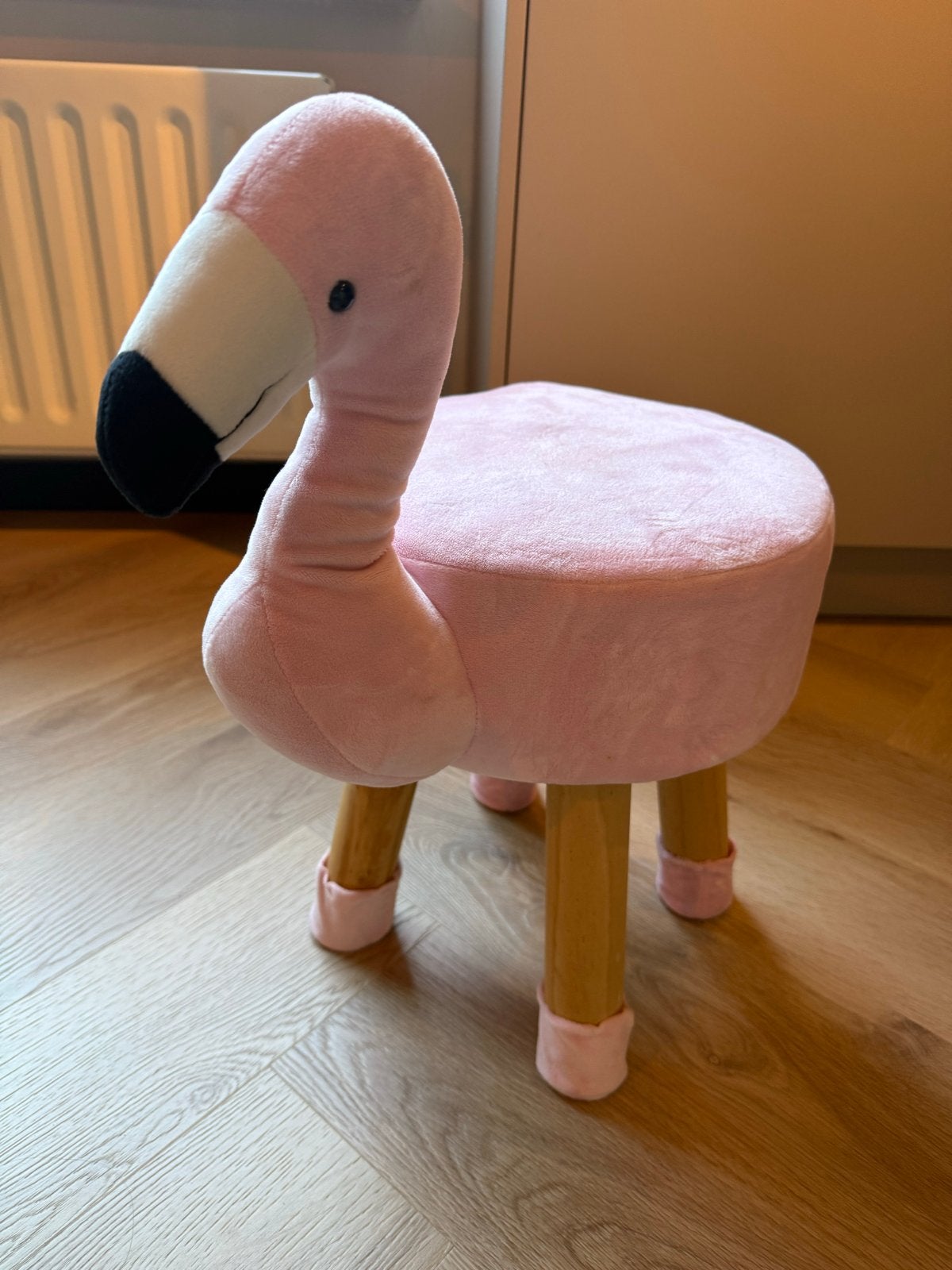 Leuk roze flamingo krukje voor de kinderkamer, Ophalen, Zo goed als nieuw, Hout
