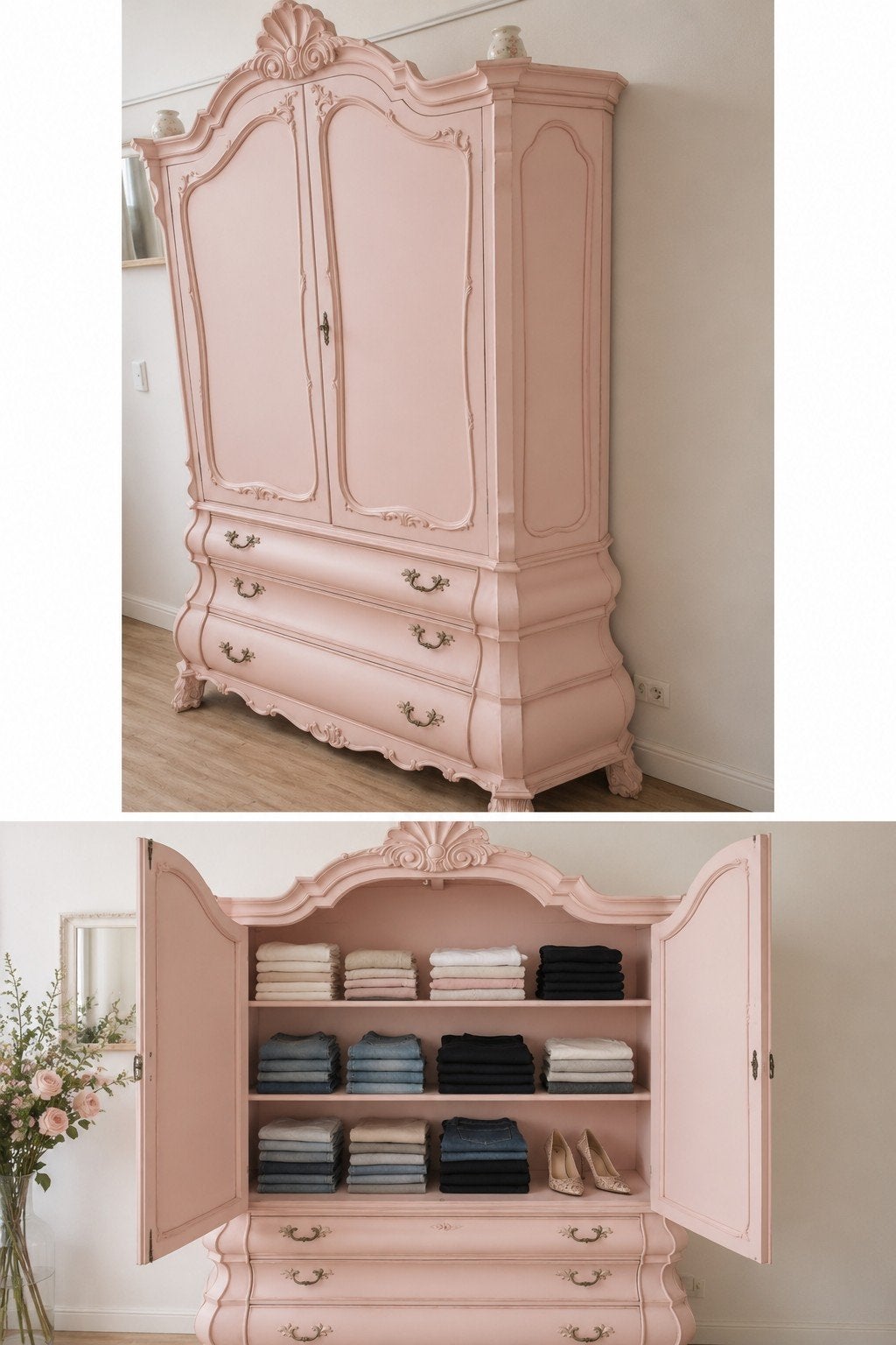 Prinsessenkast met veel bergruimte - Zelf op kleur brengen, Huis en Inrichting, Ophalen, Gebruikt, 200 cm of meer, 150 tot 200 cm
