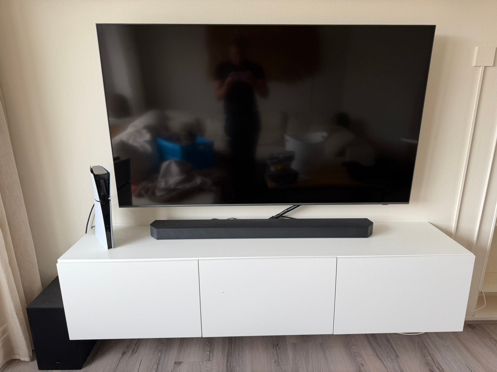 Witte tv kast, Ophalen, 150 tot 200 cm, Zo goed als nieuw, Minder dan 100 cm