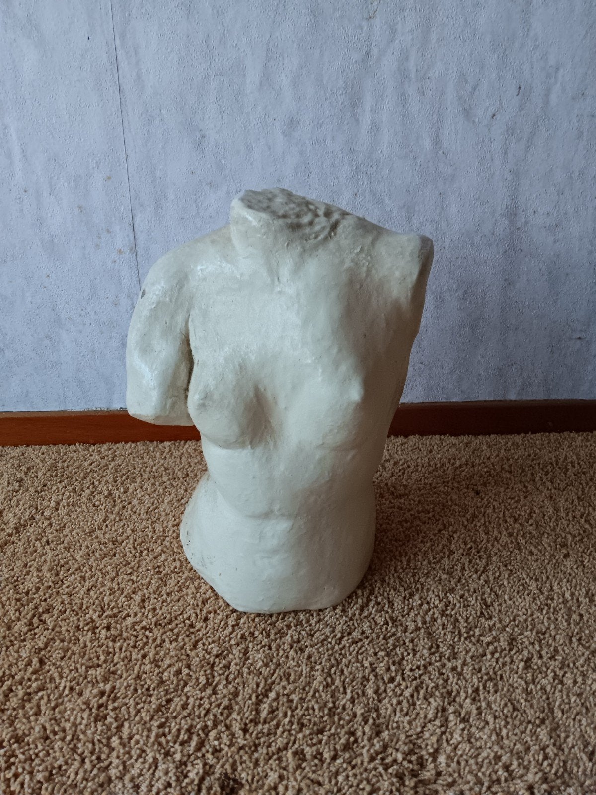 Gipsen buste van een vrouwelijk torso, Antiek en Kunst, Ophalen, Buste, Handgemaakt, 20 - 50 cm