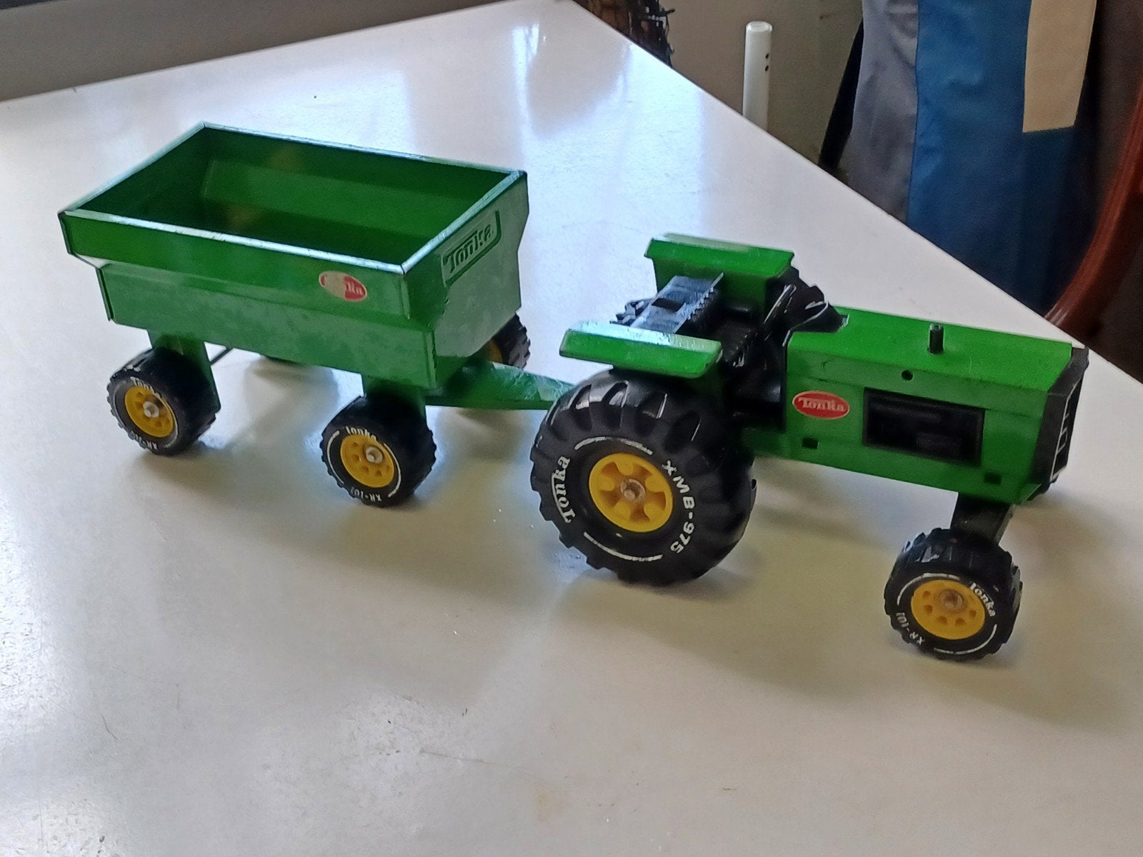 Vintage Tonka Tractor met Kiepwagen - Groen Speelgoed, Ophalen, Gebruikt