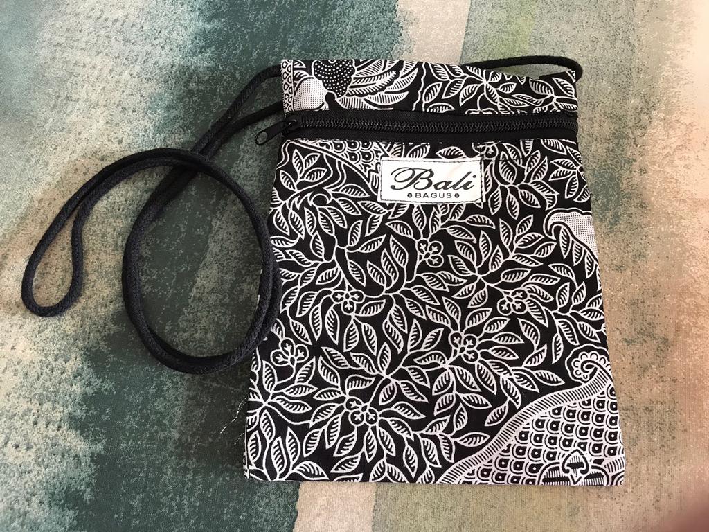 Bali batik tas tasje nek hals rits nieuw, Verzenden, Nieuw, Zwart, Overige typen