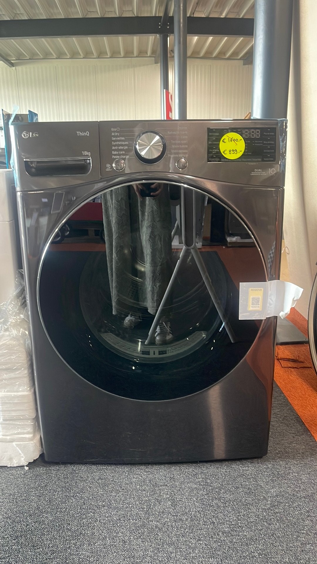 LG RH8P12BS Warmtepompdroger – 18KG XXL – A+++ – Zwart NIEUW, Ophalen of Verzenden, Zo goed als nieuw