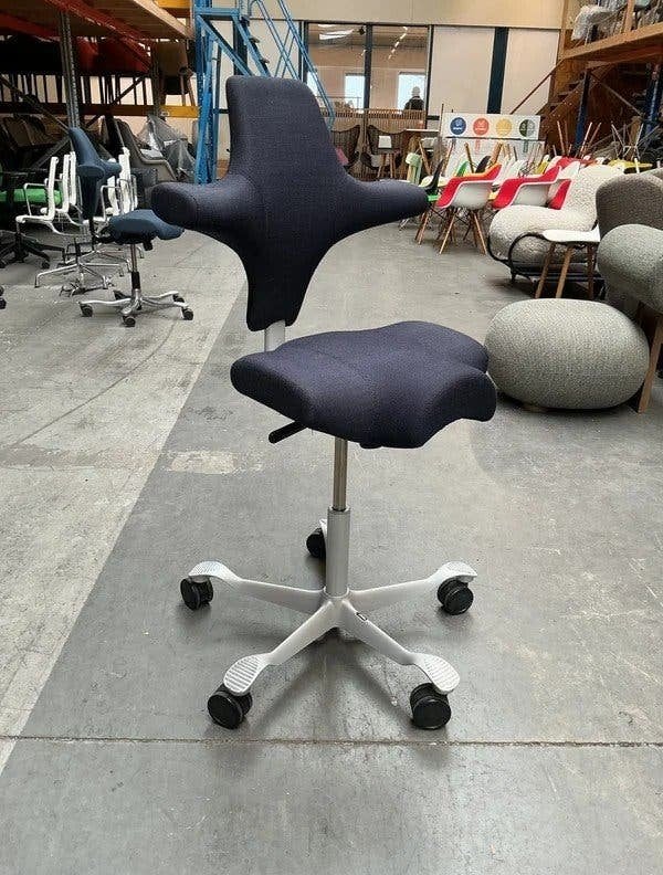 HAG Capisco 8106 Bureaustoel | Zithoogte 50-70cm|Grijs Blauw, Gebruikt, Overige kleuren, -, -