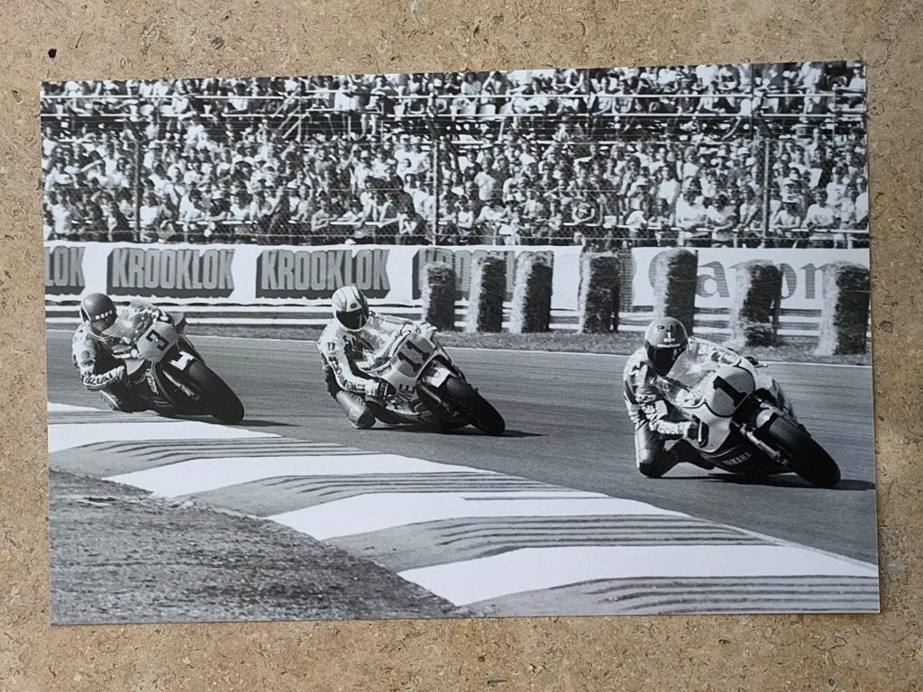 Org z/w foto 20x30 cm Middelburg-Roberts_Mamola 02-08-'81, Verzenden, Nieuw, Motoren