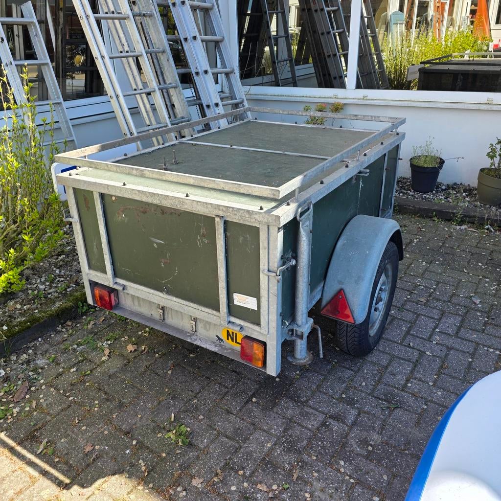 Stevige bagagewagen / aanhanger met deksel, Fietsen en Brommers, Ophalen, Gebruikt