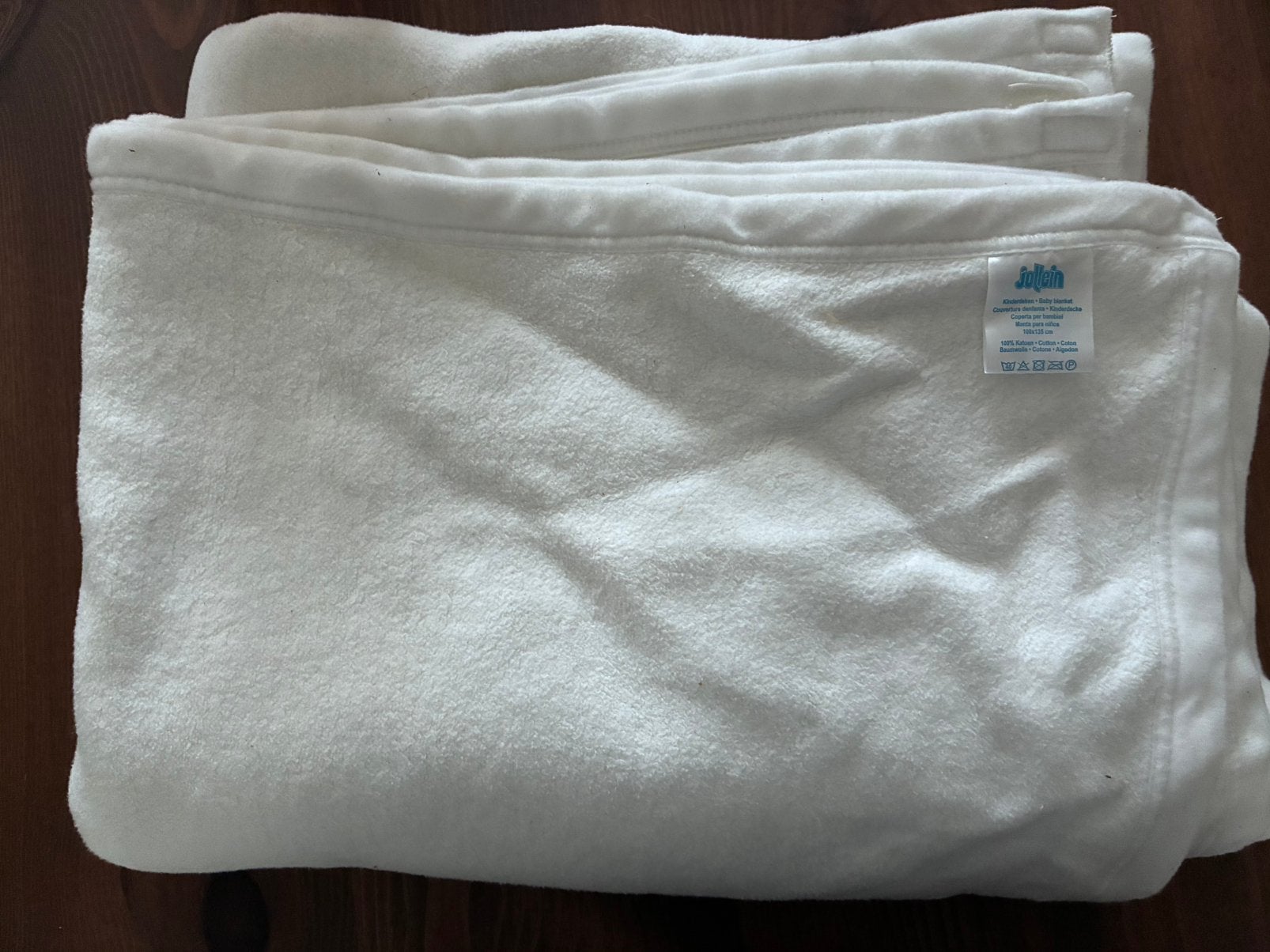 Baby deken 100% katoen jollein wit winter, Ophalen, Jollein, Zo goed als nieuw, Wit