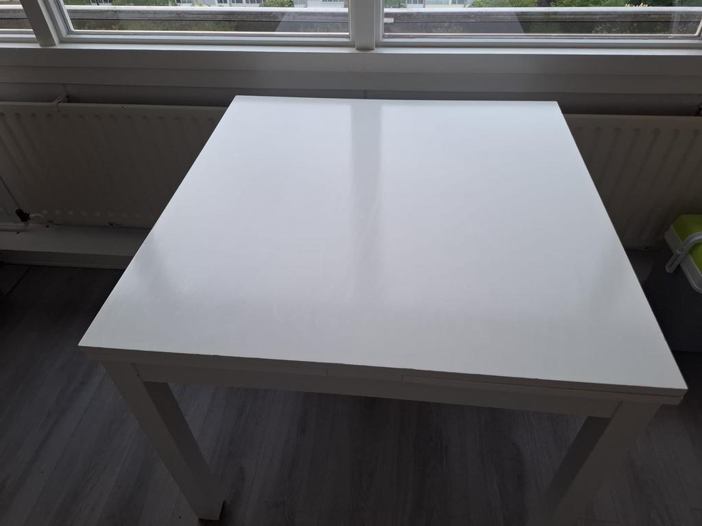 Ikea Bjursta uitschuifbare eettafel - wit, Ophalen, Gebruikt