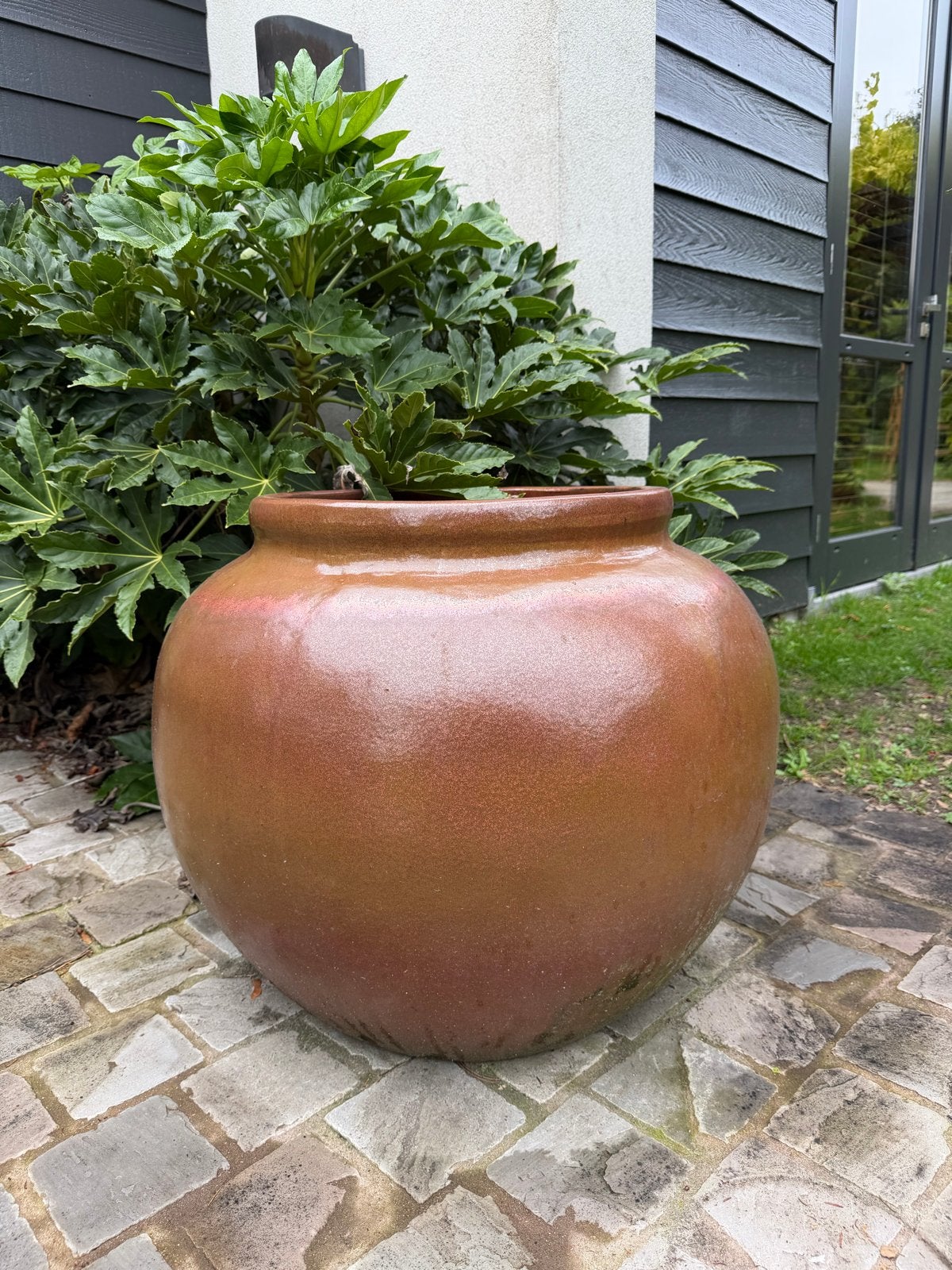 Grote terracotta pot voor buiten, Tuin en Terras, Ophalen, Overige materialen, Gebruikt, Rond