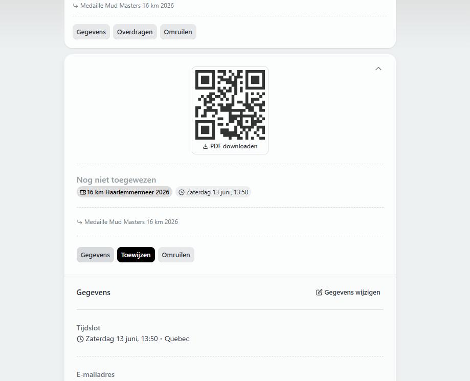 1x Ticket Mudmasters 2026 13juni 13:50, Eén persoon