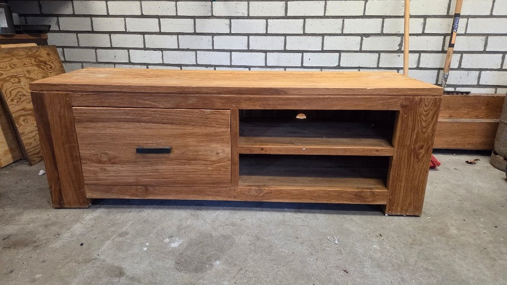 Tv dressoir teak, Huis en Inrichting, Ophalen, Gebruikt, 100 tot 150 cm, Teakhout