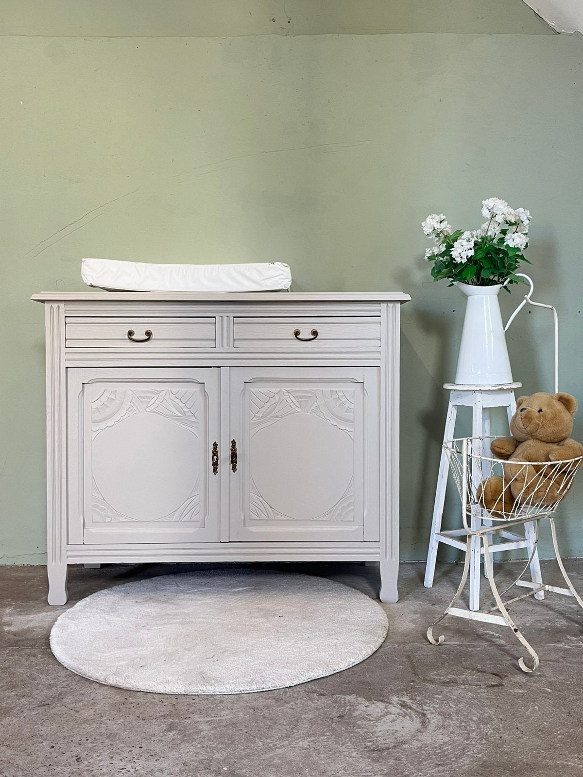 Brocante commode vintage eiken kastje dressoir, Ophalen, Gebruikt, 100 cm of meer, Nvt