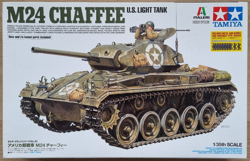 Tamiya 1:35 #37020 WWII U.S. Light Tank M24 Chaffee, Hobby en Vrije tijd, Modelbouw | Auto's en Voertuigen, Tank, 1:32 tot 1:50