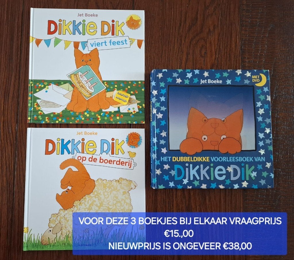 Kinderboeken, Dikkie Dik, 3 stuks, Jongen of Meisje, Voorleesboek, 4 jaar, Ophalen