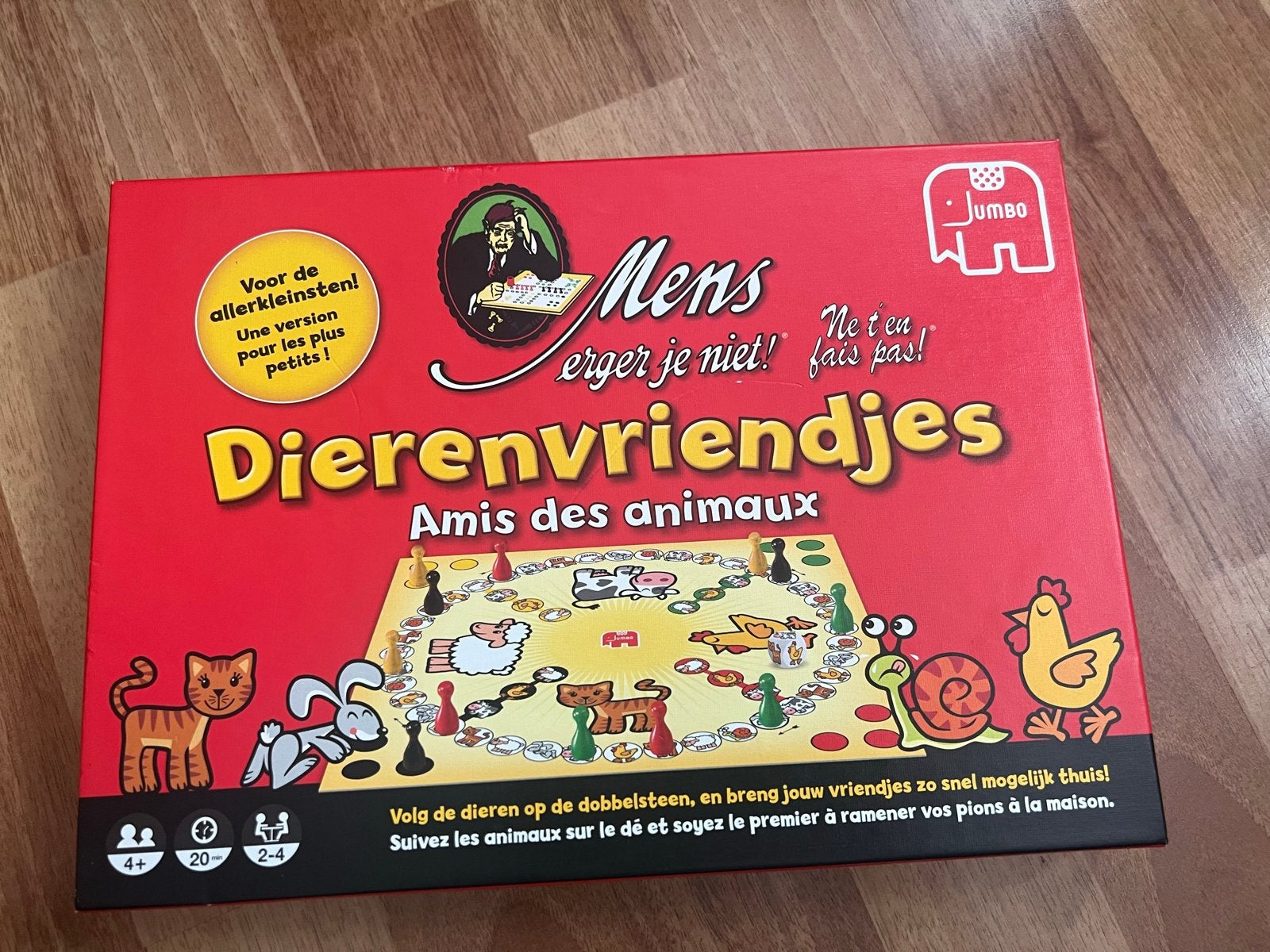 Mens erger je niet! Dierenvriendjes Jumbo, Hobby en Vrije tijd, Gezelschapsspellen | Bordspellen, Drie of vier spelers, Ophalen of Verzenden