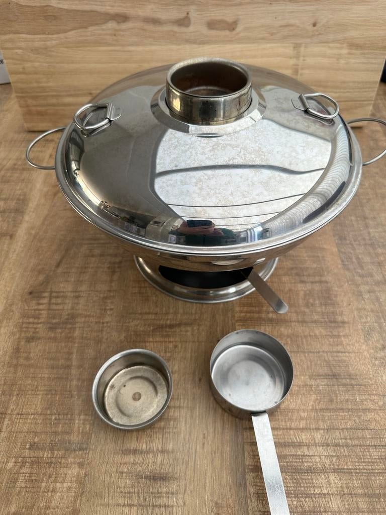 Mongoolse/Chinese Hot Pot 26 cm met gelbrander, Huis en Inrichting, Keuken | Potten en Pannen, Ophalen of Verzenden, Gebruikt