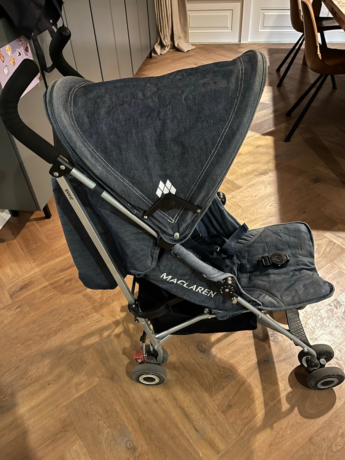 Maclaren buggy - denim blauw, Ophalen, Gebruikt, Maclaren, Verstelbare rugleuning