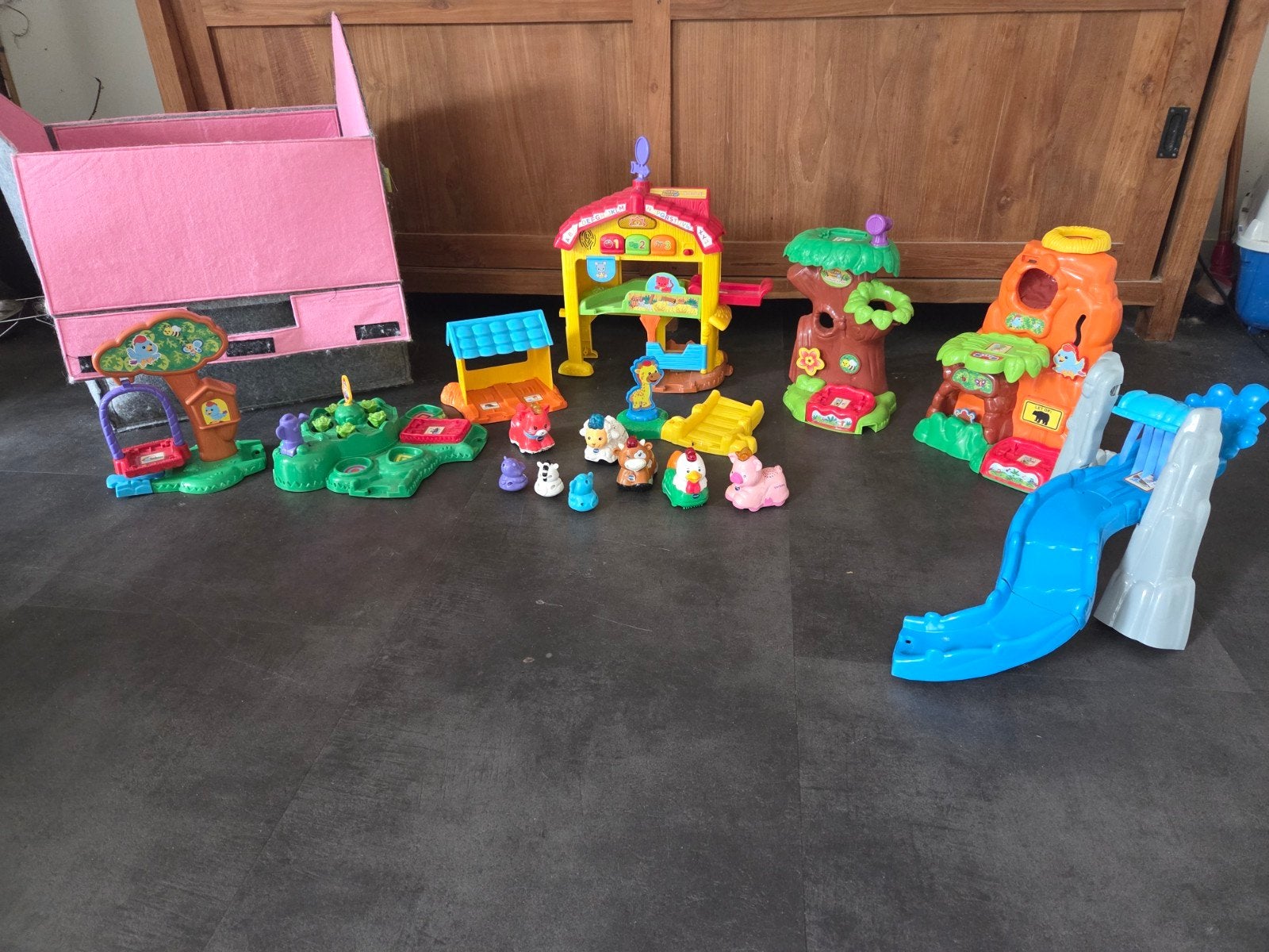 Grote set VTech Toet Toet Dieren en Zoef Zoef Dieren, Ophalen, Gebruikt, Jongen of Meisje